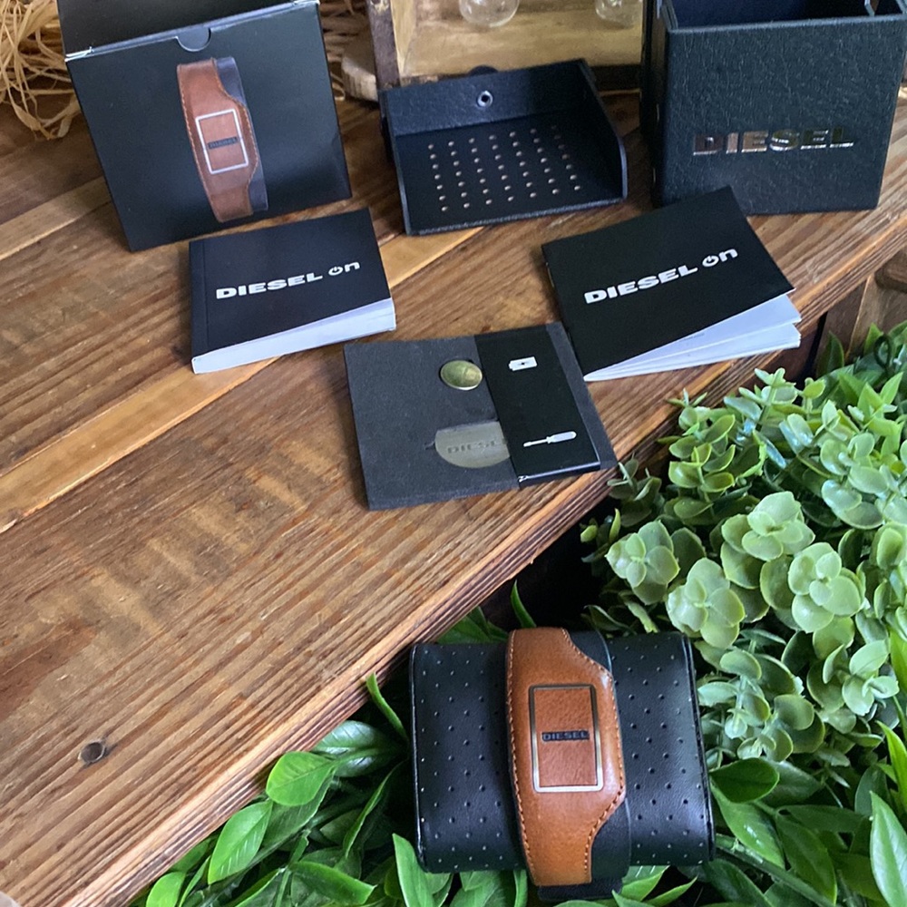 Diesel On Leather and Stainless Steel Smartphone App Manageable Activity Tracker